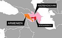 Karte mit Armenien, Aserbaidschan und Bergkarabach (Archiv), über dts Nachrichtenagentur