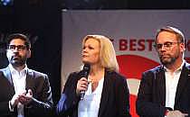 SPD-Wahlparty mit Kaweh Mansoori, Nancy Faeser, Timon Gremmels am 08.10.2023, über dts Nachrichtenagentur