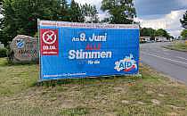 AfD-Wahlplakat in Mecklenburg-Vorpommern am 19.05.2024, über dts Nachrichtenagentur