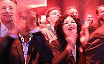 Lukas Sch&ouml;n, Amid Rabieh, Amira Mohamed Ali bei BSW-Wahlparty am 09.06.2024, &uuml;ber dts Nachrichtenagentur