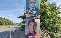 Wahlplakate mit Mario Voigt und Sahra Wagenknecht zur Landtagswahl in Thüringen (Archiv), über dts Nachrichtenagentur