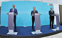 Friedrich Merz, Michael Kretschmer, Mario Voigt am 02.09.2024, &uuml;ber dts Nachrichtenagentur