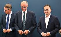 Carsten Linnemann, Friedrich Merz, Jan Redmann am 23.09.2024, über dts Nachrichtenagentur