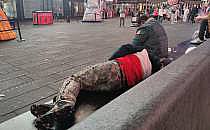 Obdachlose in den USA am Times Square, über dts Nachrichtenagentur