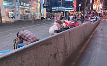 Obdachlose in den USA am Times Square, über dts Nachrichtenagentur