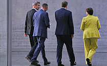 Markus S&ouml;der, Friedrich Merz, Lars Klingbeil, Saskia Esken am 08.03.2025, &uuml;ber dts Nachrichtenagentur
