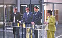 Markus S&ouml;der, Friedrich Merz, Lars Klingbeil, Saskia Esken am 08.03.2025, &uuml;ber dts Nachrichtenagentur