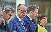 Markus S&ouml;der, Friedrich Merz, Lars Klingbeil, Saskia Esken am 08.03.2025, &uuml;ber dts Nachrichtenagentur