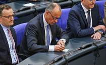 Jens Spahn, Friedrich Merz, Alexander Dobrindt am 06.05.2025, über dts Nachrichtenagentur