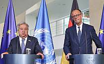 Ant&ograve;nio Guterres und Friedrich Merz am 14.05.2025, &uuml;ber dts Nachrichtenagentur