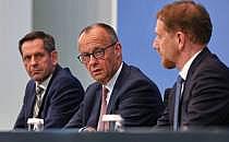 Olaf Lies, Friedrich Merz und Michael Kretschmer am 18.06.2025, über dts Nachrichtenagentur